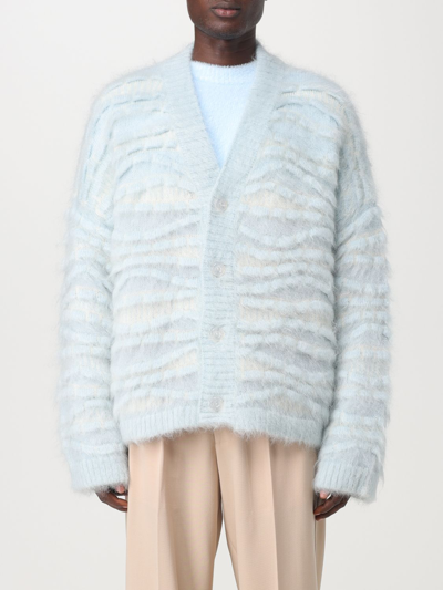 Bonsai Embossed-finish Mohair-blend Cardigan In Blue