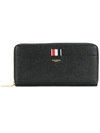 Thom Browne Grosgrain-tab Leather Continental Wallet In Black