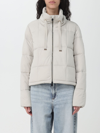 Save The Duck Logo-patch Padded Hooded Jacket In Beige