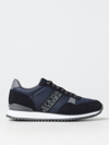 Napapijri Sleek Contrasting Sneakers With Signature Style In Blue