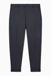 Cos Tapered Wool Pants In Blue