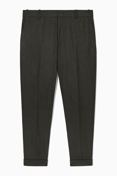 Cos Tapered Wool Pants In Green