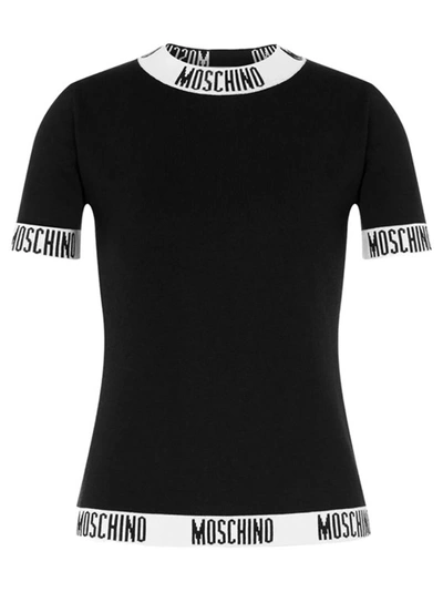 Moschino Logoed Bands Black Sweater