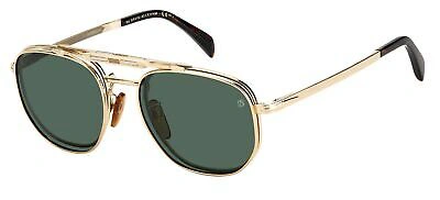 Pre-owned David Beckham Db 1082/g/cs Gold Havana/green Clip-on 52/20/145 Men Sunglasses