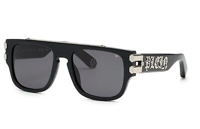 Pre-owned Philipp Plein Sunglasses Spp011x 0700 Black Smoke Man Woman