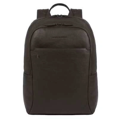 Pre-owned Piquadro Fashion Backpack  Black Square Man Brown - Ca4762b3-tm