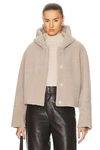 NOUR HAMMOUR COOPER CROPPED LIGHT SHEARLING JACKET