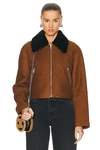 NOUR HAMMOUR NYLA SIMPLE CROPPED SHEARLING JACKET