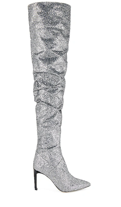 Iro Eva Over The Knee Boot In Black & Silver