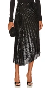 A.l.c Tori Pleated Asymmetric Faux-leather Midi Skirt In Black