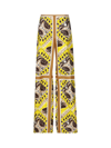 Valentino Paisley-print Logo Branded Silk Trousers In Multicolor