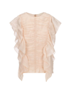 Chloé Ruched Sleeveless Top With Ruffle Detail In Pink