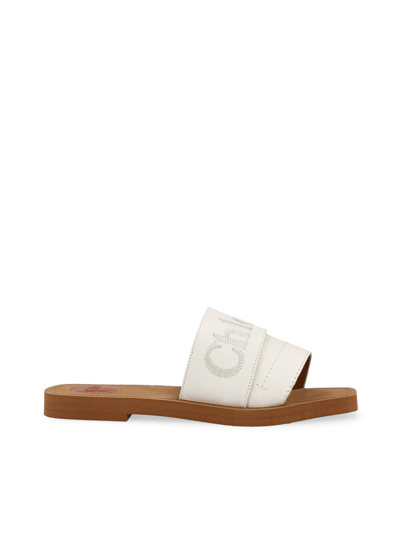 Chloé Chloe Woman Ivory Leather Woody Slippers