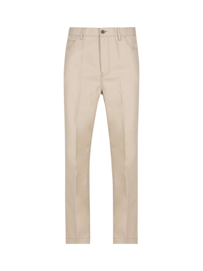 Valentino Cotton Trousers In Beige