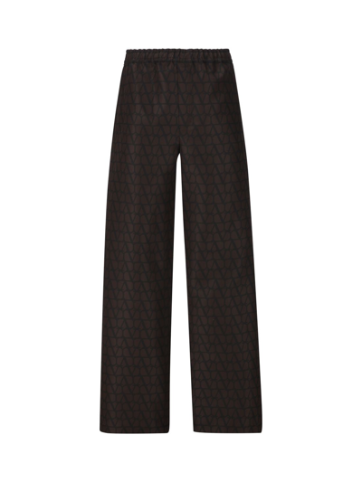 Valentino Cargo Pants In Silk In Brown