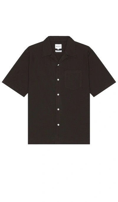 Norse Projects Carsten Cotton Tencel Shirt In Espresso