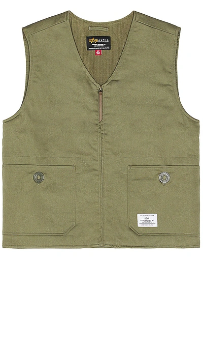 Alpha Industries Deck Waistcoat In Og-107 Green