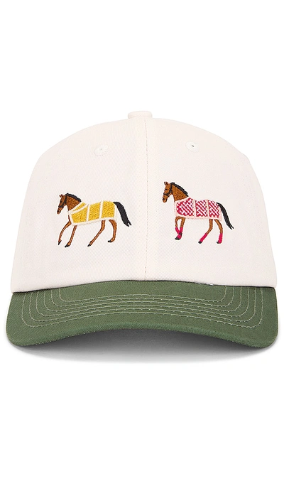 Found Horse Pair Hat In White