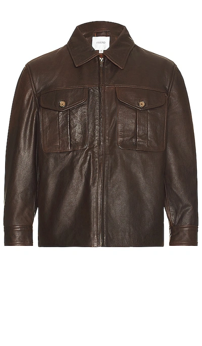 Found Leather Over Shirt In Brown