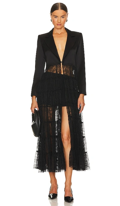 Alice And Olivia Women's Everly Lace Duster Jacket In Black
