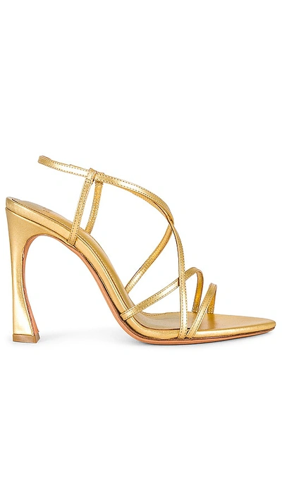 Alexandre Birman Suzy 100 Sandal In Metallic Gold