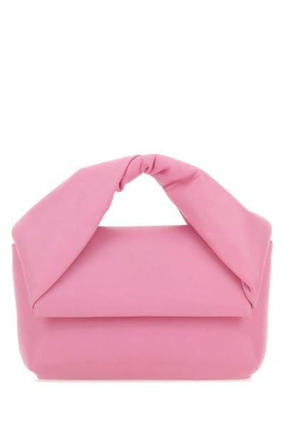 Jw Anderson Woman Pink Leather Midi Twister Handbag