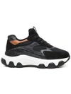 HOGAN HYPERACTIVE SNEAKERS IN BLACK SUEDE AND FABRIC