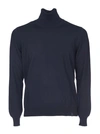 Fay Fine-knit Roll-neck Sweatshirt In Blue