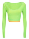 Sunnei Tablespoon Collar Layered Short T-shirt In Green