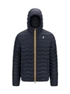 K-WAY BLUE QUILTED HOODED JACKET