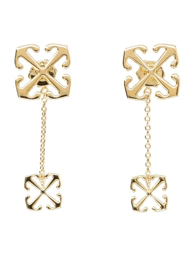 Off-White c/o Virgil Abloh Logo Plaque Earrings in Metallic