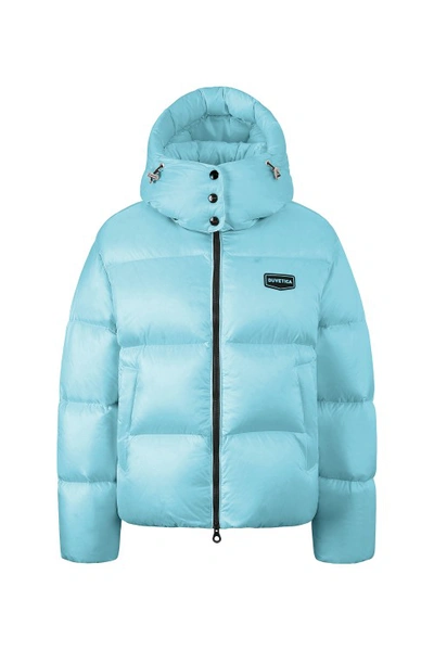 Duvetica Hooded Down Puffer Jacket In Blue
