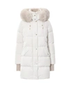 Moorer Quilted Jacket With Removable Fur Hood In White