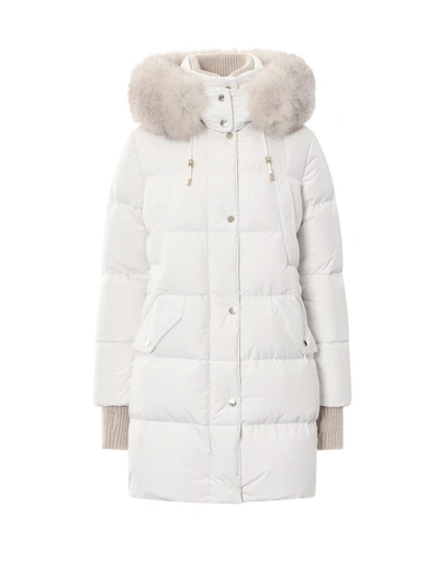 Moorer Padded And Quilted Nylon Jacket In White