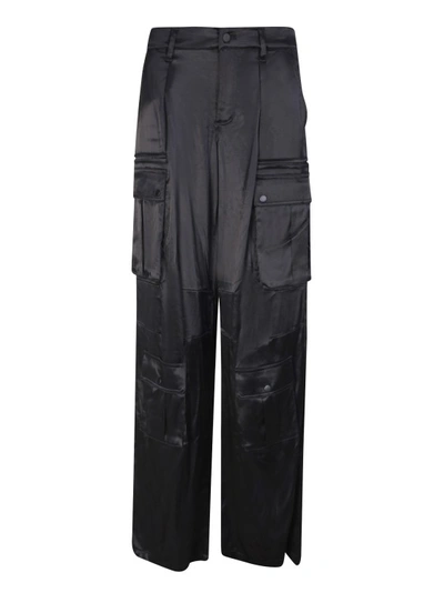 Alice And Olivia Joette Low-rise Cargo Trousers In Black