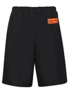 HERON PRESTON BLACK LOGO PATCH SHORTS