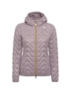 K-WAY PURPLE QUILTED HOODED JACKET