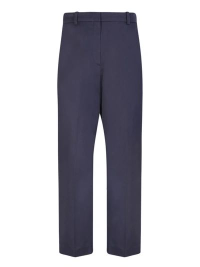 Kenzo Blue Cropped Trousers In Grey
