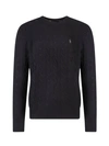 Polo Ralph Lauren Polo-patch Cable-knit Jumper In Black