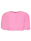 Msgm Pink Cropped Blouse In Pink