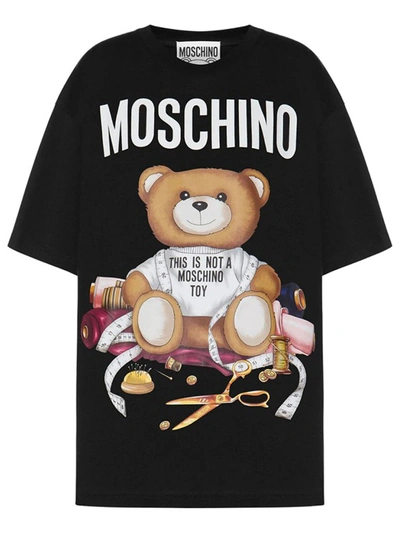 Moschino Oversized Teddy Bear-print T-shirt In Black