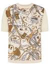 Moschino Women's Pieced Wool Crewneck Tee In Neutrals