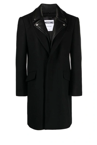 Moschino Stud-detail Long-sleeve Coat In Black