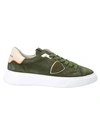 PHILIPPE MODEL MILITARY GREEN WASHED NUBUCK SNEAKERS