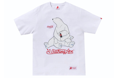 Pre-owned Bape X Coca-cola Polar Bear Tee White