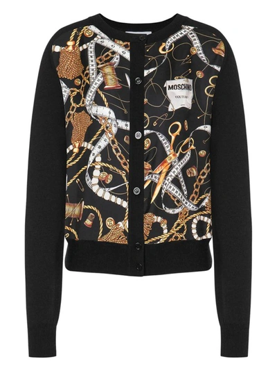 Moschino Woman Cardigan Black Size 10 Virgin Wool