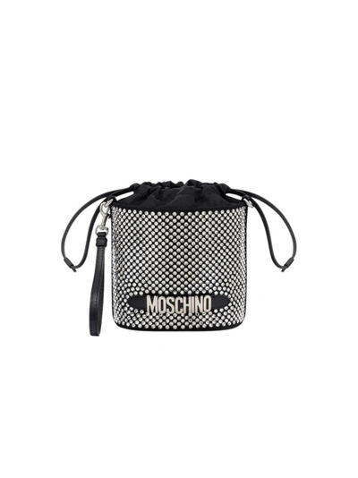 Moschino Nylon Bucket Bag In Black