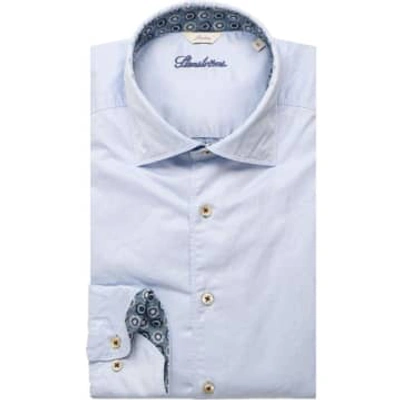 Stenströms - Casual Slimline Fit Sky Blue Shirt With Contrast Details 7747210526100