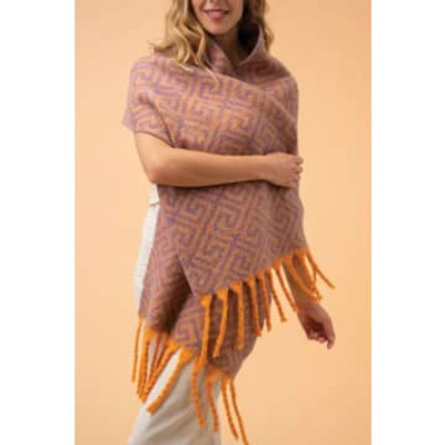 Powder Athena Cosy Scarf In Tangerine And Lavender