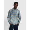 NEW ARRIVALS BREWER LS CHECK SHIRT IN OLIVE GREEN